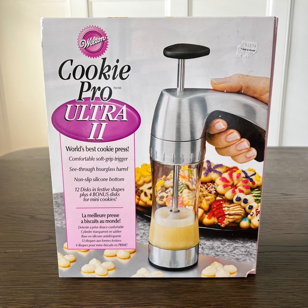 Vintage Wilton Cookie Pro Ultra II Cookie Press Set 16 Disks Easy Grip NEW - Picture 5 of 7